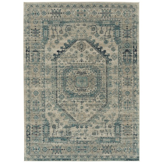 Kaleen Zuma Beach Collection Light Turquoise Throw Rug 2' x 3'