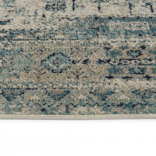 Kaleen Zuma Beach Collection Light Turquoise Throw Rug 2' x 3'