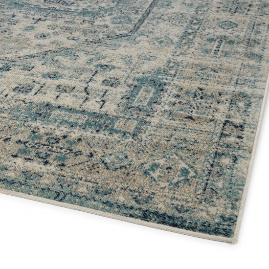 Kaleen Zuma Beach Collection Light Turquoise Area Rug 3'11" x 5'3"