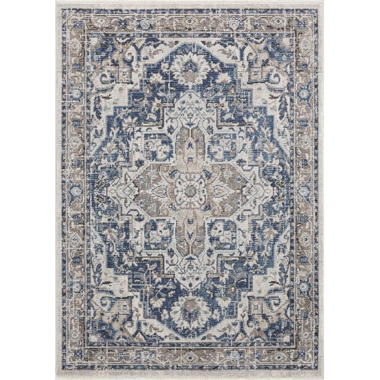 Kaleen Soren Collection Light Blue Throw Rug 1'8" x 2'6"