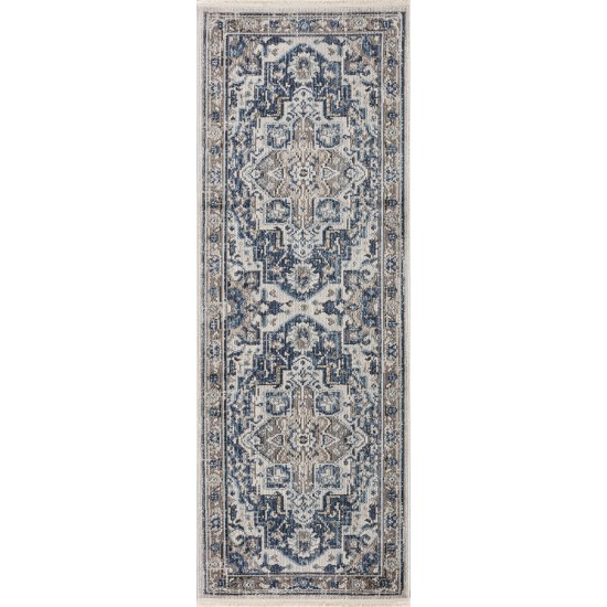 Kaleen Soren Collection Light Blue Runner 2'6" x 7'6"