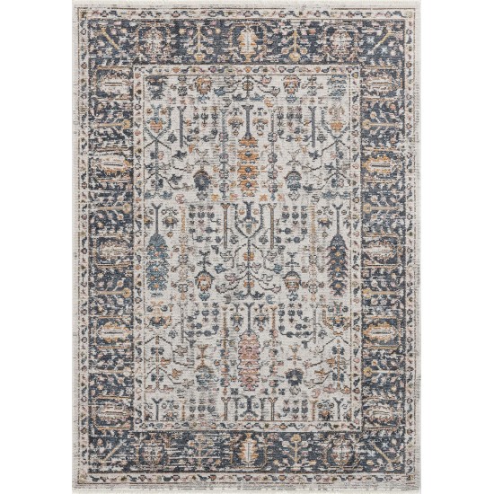 Kaleen Soren Collection Grey Navy Throw Rug 1'8" x 2'6"