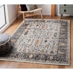 Kaleen Soren Collection Grey Navy Throw Rug 1'8" x 2'6"