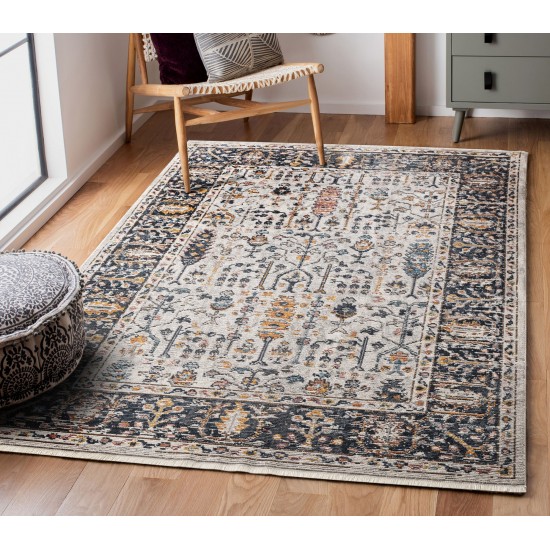 Kaleen Soren Collection Grey Navy Area Rug 3' x 5'