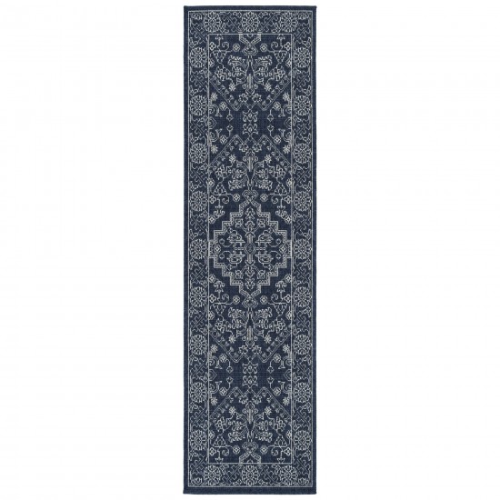 Kaleen Sunice Collection SUN01-22 Navy Throw Rug 1'9" x 3'