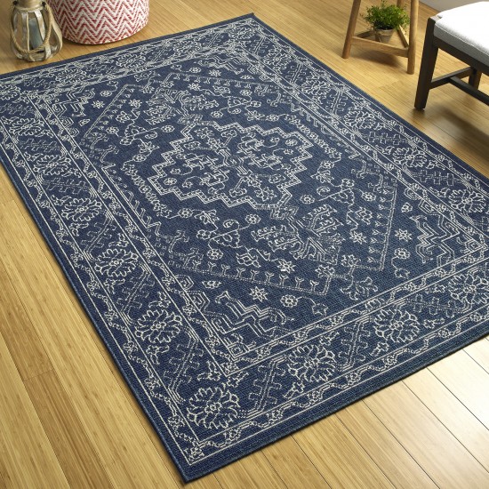 Kaleen Sunice Collection SUN01-22 Navy Throw Rug 1'9" x 3'