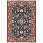 Kaleen Sunice Collection Tangerine Navy Throw Rug 1'9" x 3'