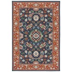 Kaleen Sunice Collection Tangerine Navy Runner 2'2" x 8'