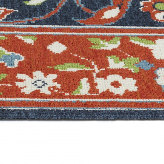 Kaleen Sunice Collection Tangerine Navy Runner 2'2" x 8'