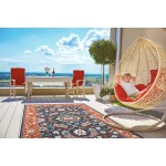 Kaleen Sunice Collection Tangerine Navy Runner 2'2" x 8'