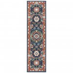 Kaleen Sunice Collection Tangerine Navy Area Rug 5' x 7'6"