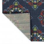 Kaleen Sunice Collection Navy Tangerine Throw Rug 1'9" x 3'