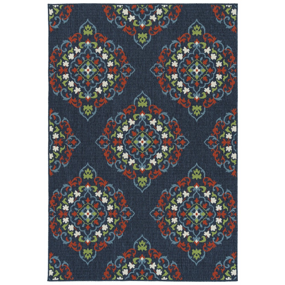 Kaleen Sunice Collection Navy Tangerine Runner 2'2" x 8'