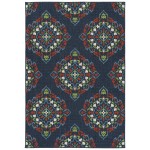 Kaleen Sunice Collection Navy Tangerine Area Rug 3'6" x 5'6"