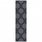 Kaleen Sunice Collection Navy Tangerine Area Rug 3'6" x 5'6"