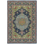 Kaleen Sunice Collection Dark Lime Green Area Rug 5' x 7'6"