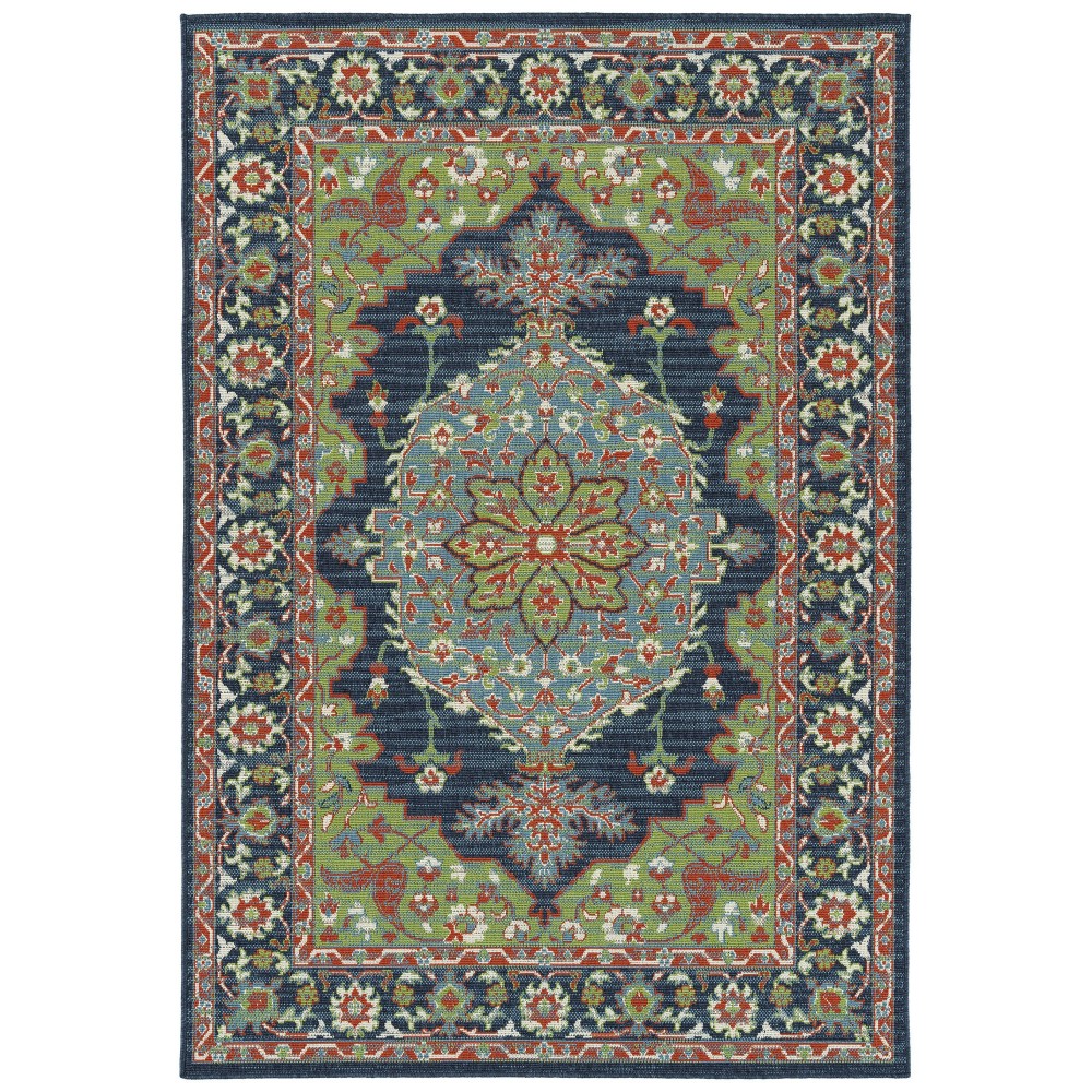 Kaleen Sunice Collection Dark Lime Green Area Rug 5' x 7'6"