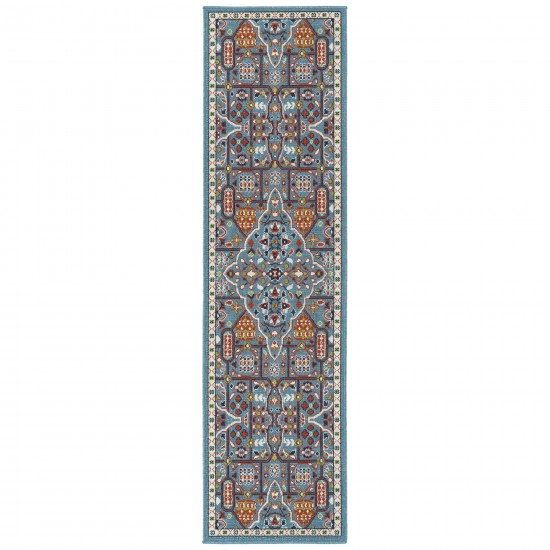Kaleen Sunice Collection Light Light Blue Throw Rug 2'5" x 3'9"