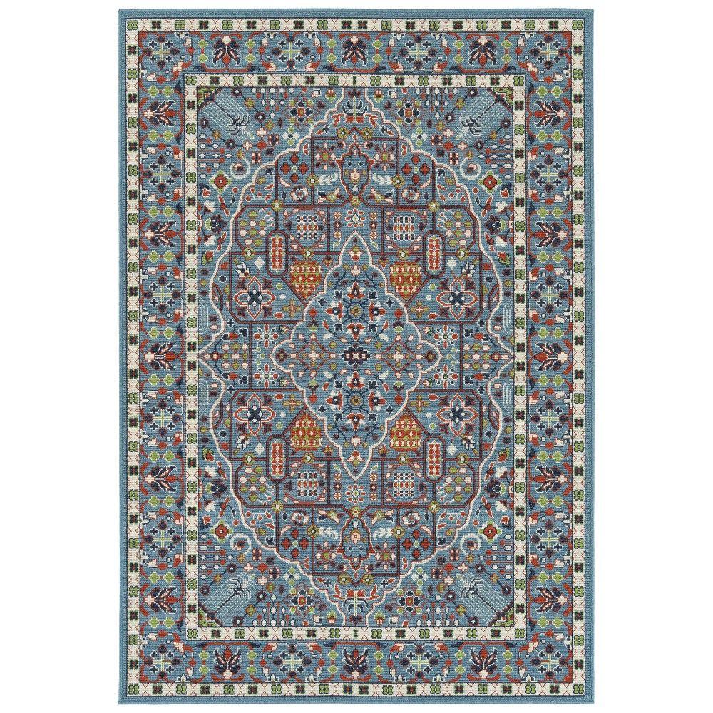 Kaleen Sunice Collection Light Light Blue Area Rug 7'2" x 10'5"