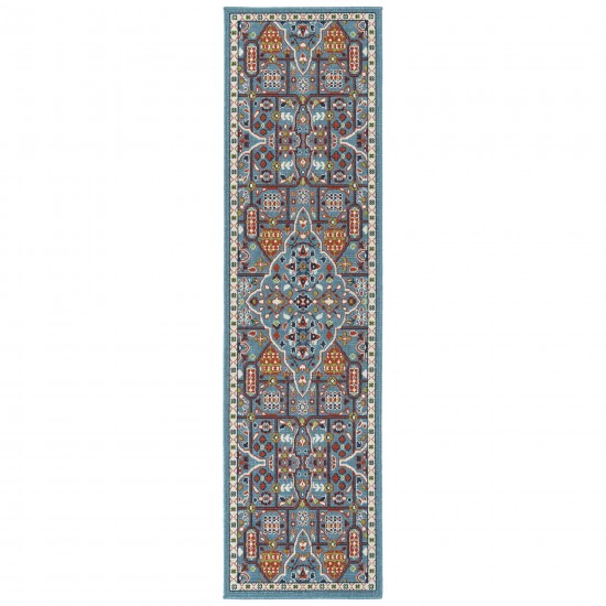 Kaleen Sunice Collection Light Light Blue Area Rug 7'2" x 10'5"