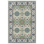 Kaleen Sunice Collection Ivory LtBlue Throw Rug 1'9" x 3'