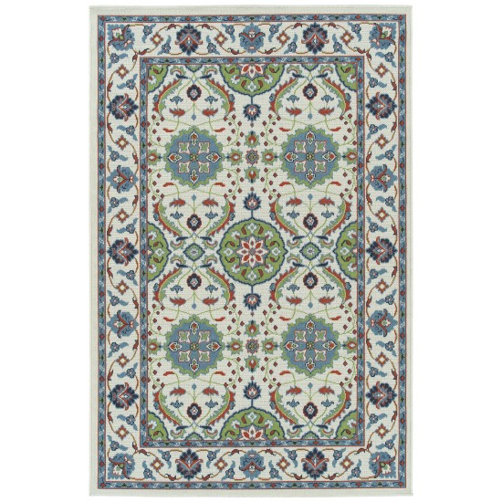 Kaleen Sunice Collection Ivory LtBlue Throw Rug 1'9" x 3'