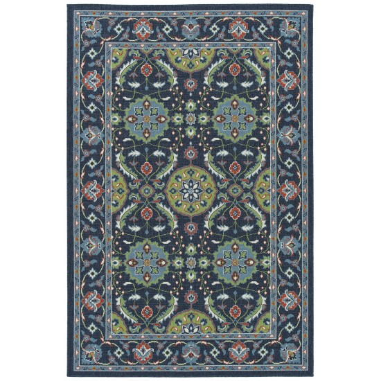 Kaleen Sunice Collection Navy LtBlue Throw Rug 1'9" x 3'