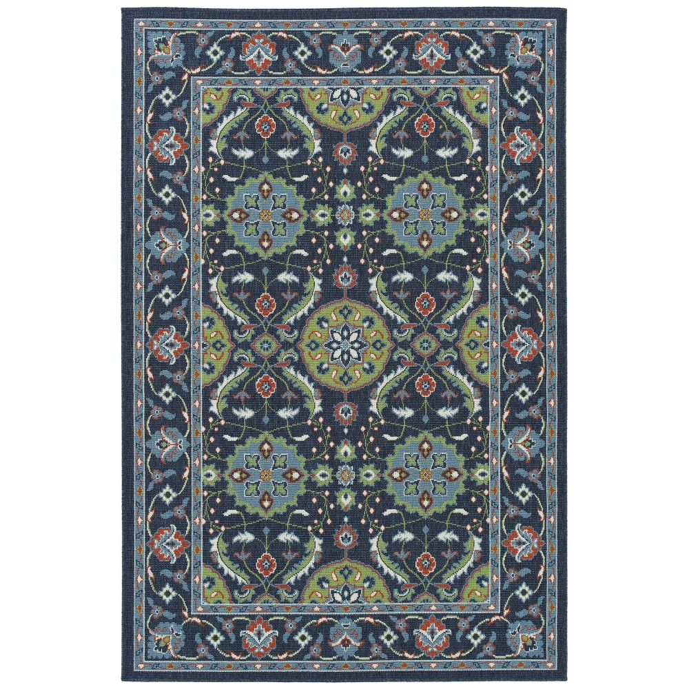 Kaleen Sunice Collection Navy LtBlue Throw Rug 1'9" x 3'