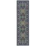 Kaleen Sunice Collection Navy LtBlue Throw Rug 1'9" x 3'