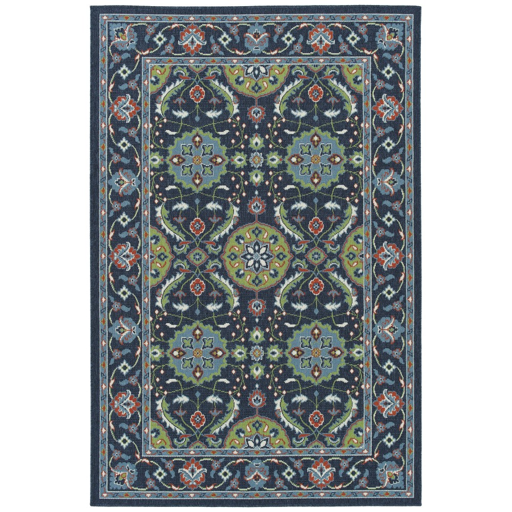 Kaleen Sunice Collection Navy LtBlue Area Rug 3'6" x 5'6"
