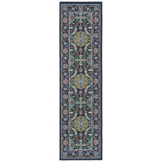 Kaleen Sunice Collection Navy LtBlue Area Rug 3'6" x 5'6"