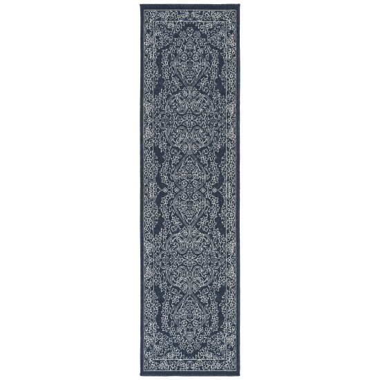 Kaleen Sunice Collection SUN12-22 Navy Runner 2'2" x 8'