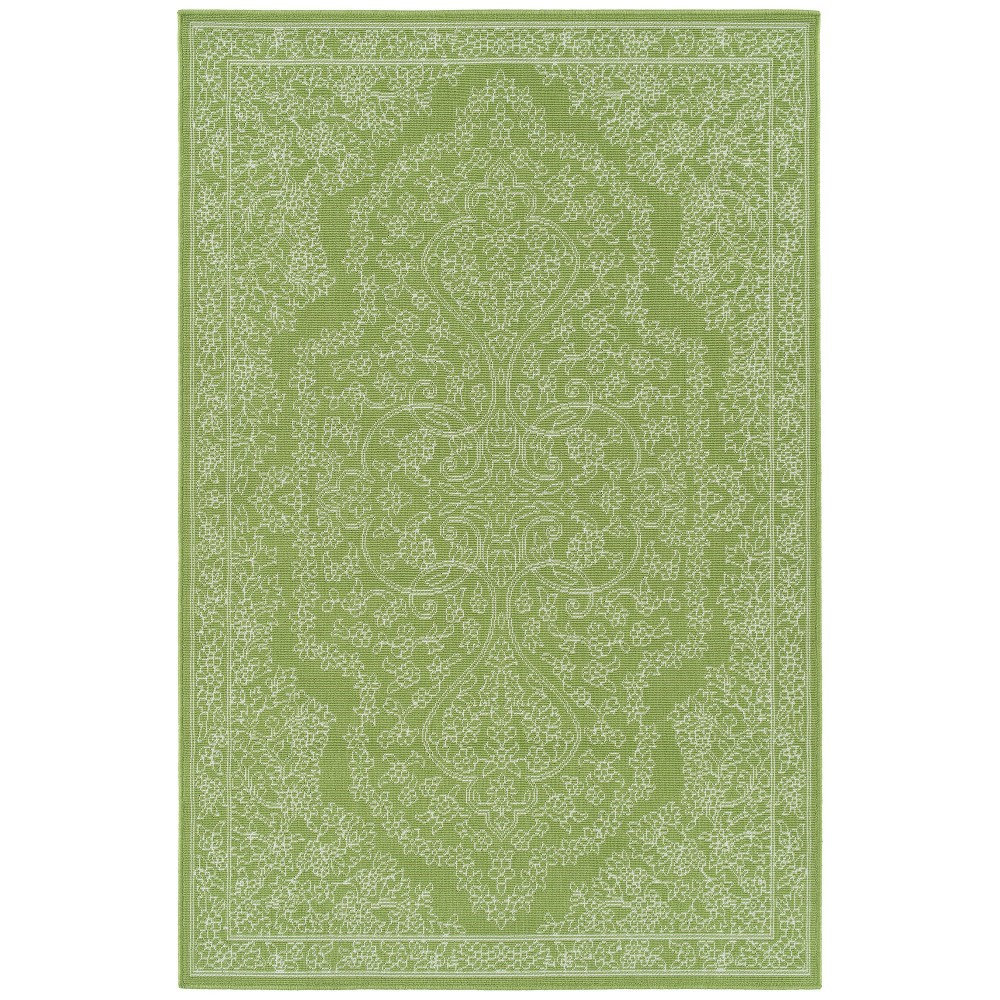 Kaleen Sunice Collection Bright Lime Green Throw Rug 1'9" x 3'