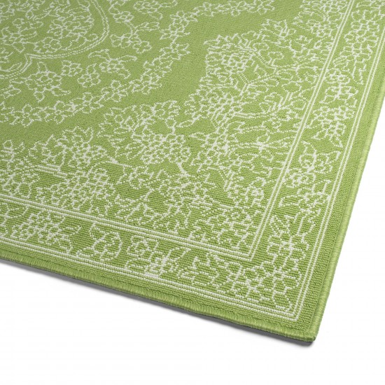 Kaleen Sunice Collection Bright Lime Green Throw Rug 1'9" x 3'