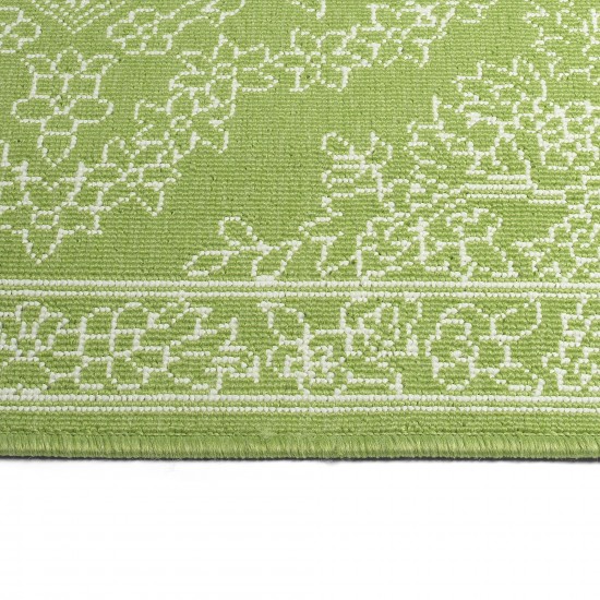 Kaleen Sunice Collection Bright Lime Green Throw Rug 1'9" x 3'