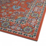 Kaleen Sunice Collection Tangerine LtBlue Throw Rug 1'9" x 3'