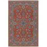 Kaleen Sunice Collection Tangerine LtBlue Area Rug 5' x 7'6"