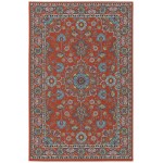 Kaleen Sunice Collection Tangerine LtBlue Area Rug 7'2" x 10'5"