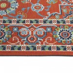 Kaleen Sunice Collection Tangerine LtBlue Area Rug 7'2" x 10'5"