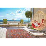 Kaleen Sunice Collection Tangerine LtBlue Area Rug 7'2" x 10'5"