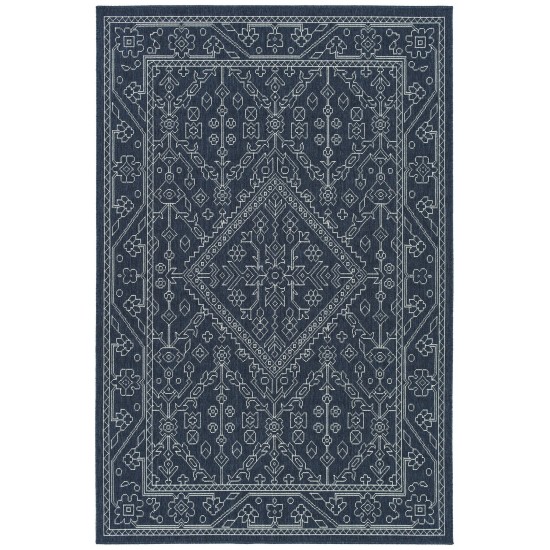 Kaleen Sunice Collection Navy White Throw Rug 1'9" x 3'