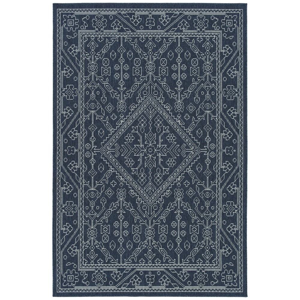 Kaleen Sunice Collection Navy White Throw Rug 1'9" x 3'