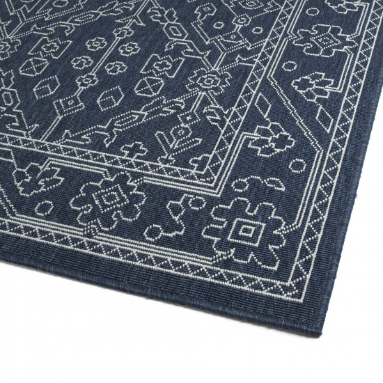 Kaleen Sunice Collection Navy White Throw Rug 1'9" x 3'