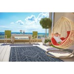 Kaleen Sunice Collection Navy White Throw Rug 2'5" x 3'9"