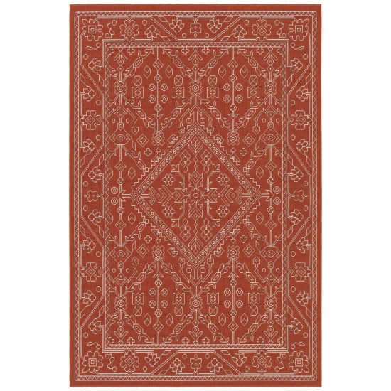 Kaleen Sunice Collection Tangerine White Throw Rug 1'9" x 3'