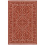 Kaleen Sunice Collection Tangerine White Area Rug 5' x 7'6"