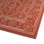 Kaleen Sunice Collection Tangerine White Area Rug 7'2" x 10'5"