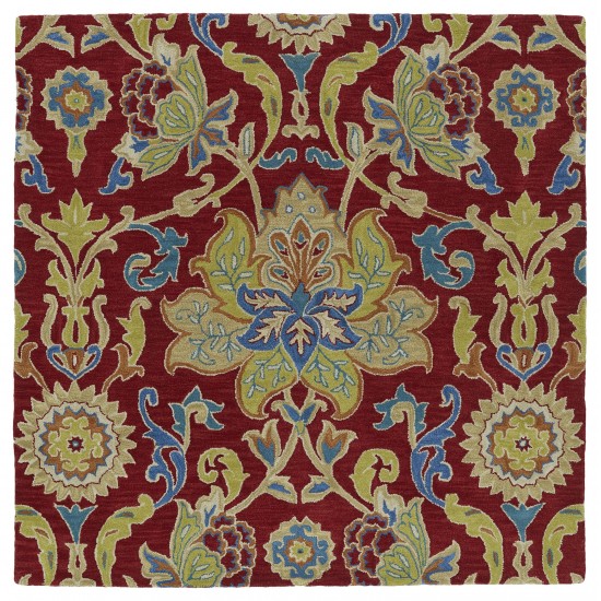 Kaleen Taj Collection Dark Red Area Rug 3'9" x 3'9"