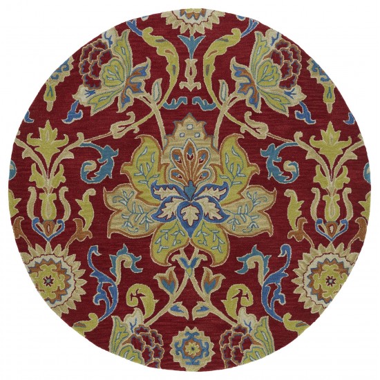 Kaleen Taj Collection Dark Red Area Rug 5'9" x 5'9"