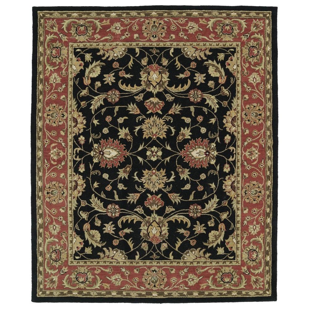 Kaleen Taj Collection Black Salmon Area Rug 7'6" x 9'
